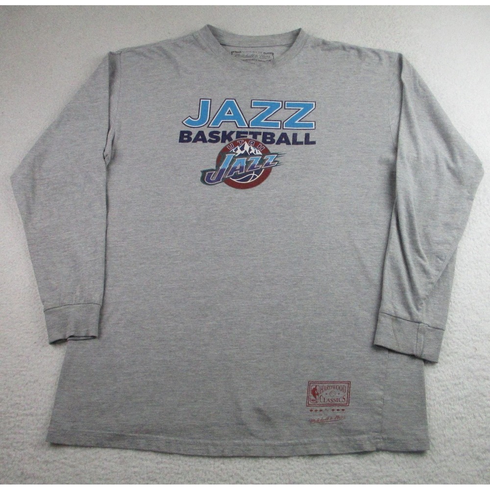 Utah Jazz Shirt Mens XL Mitchell & Ness NBA Hardwood Classics Long Sleeve Tee